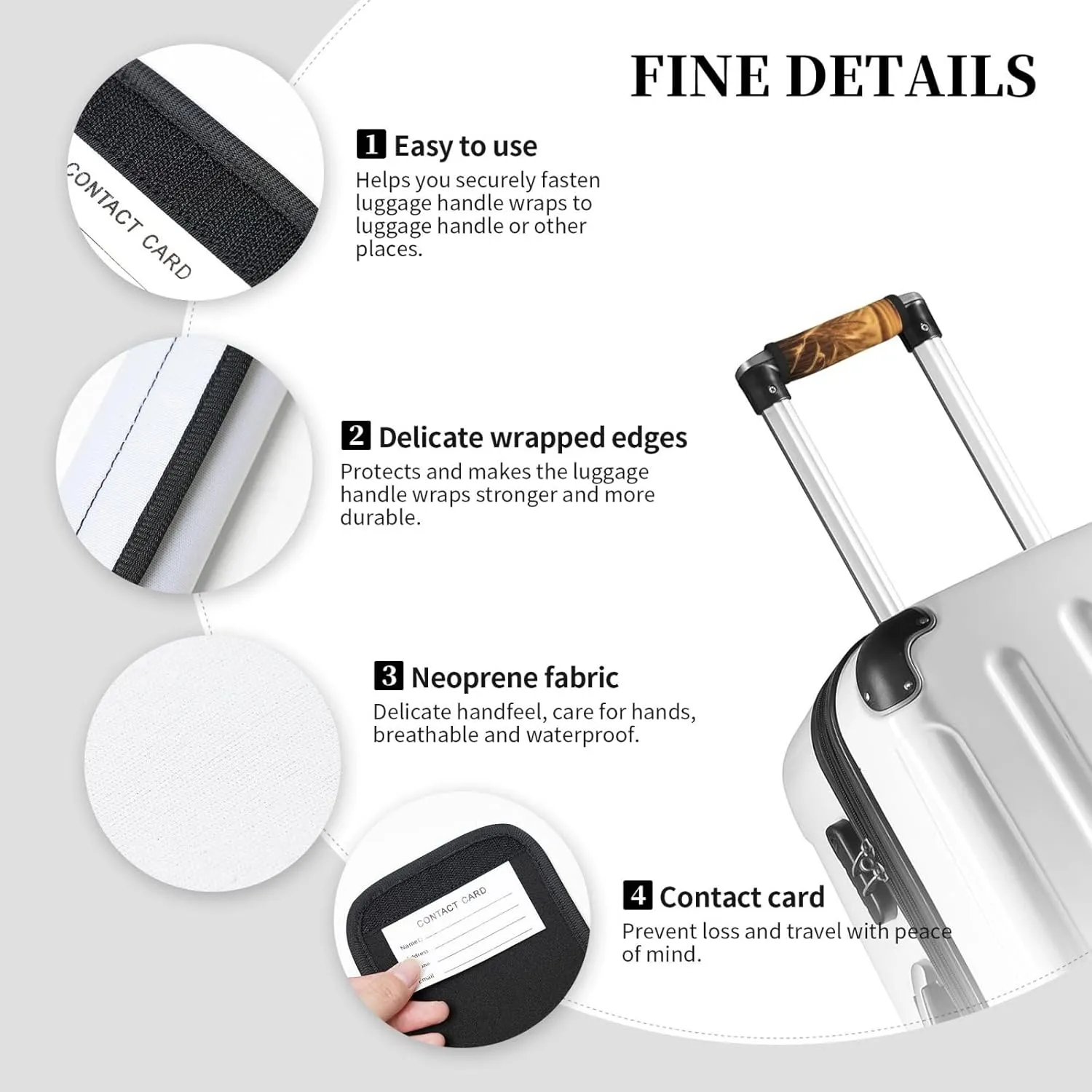 Wheat Field Luggage Handle Wraps Soft Neoprene Grip Handle Cover Detachable Luggage Identifier for Luggage