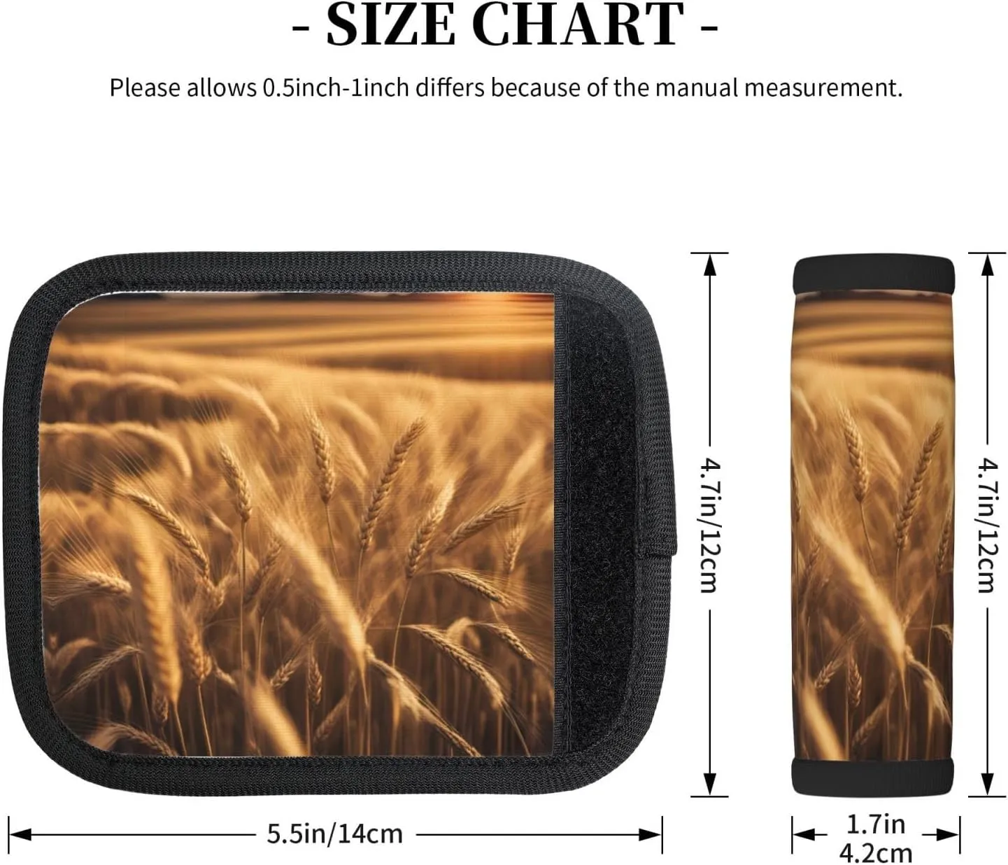Wheat Field Luggage Handle Wraps Soft Neoprene Grip Handle Cover Detachable Luggage Identifier for Luggage