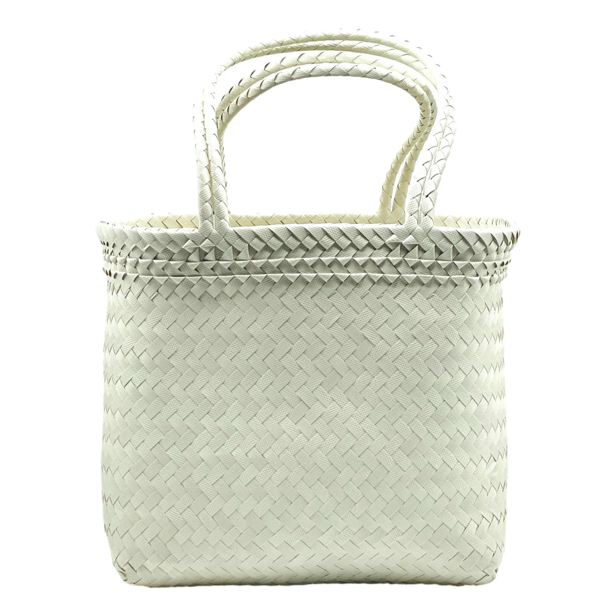 WHITE Bold Long Handle Shopper