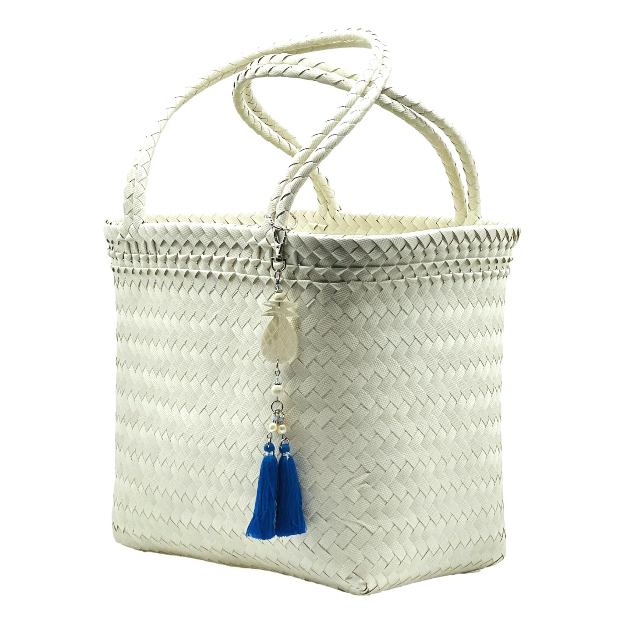 WHITE Bold Long Handle Shopper