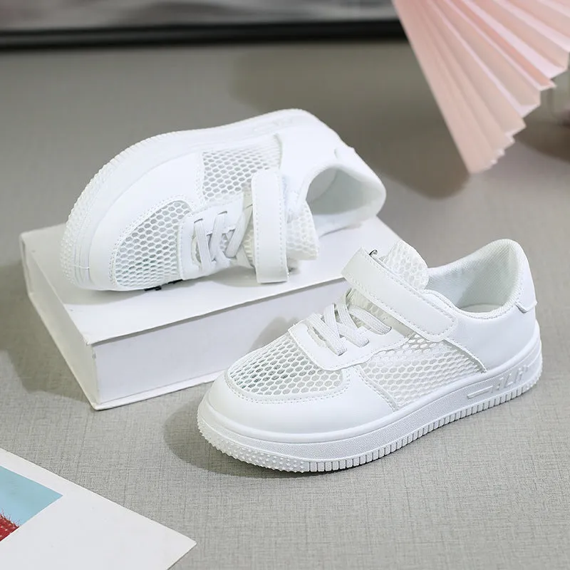 White Mesh School Shoes – Breathable & Comfy for Kids