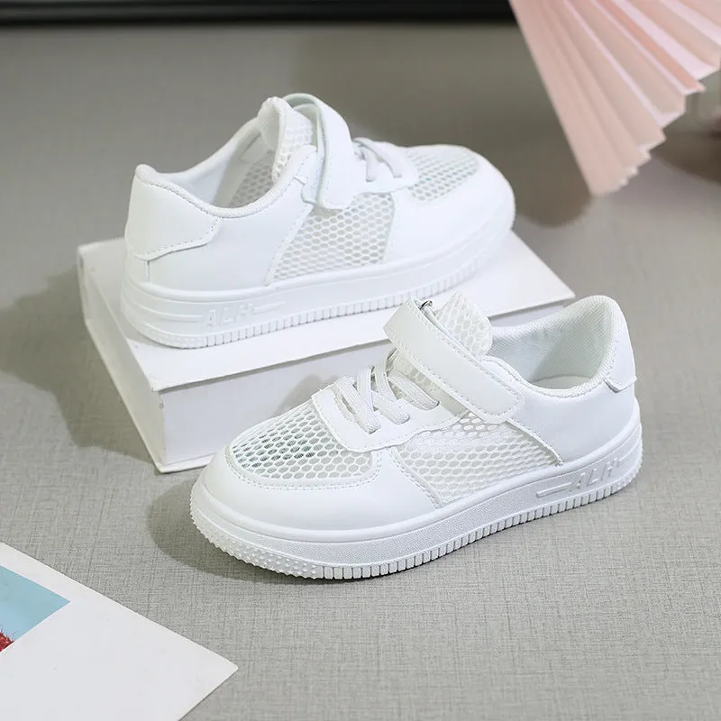 White Mesh School Shoes – Breathable & Comfy for Kids