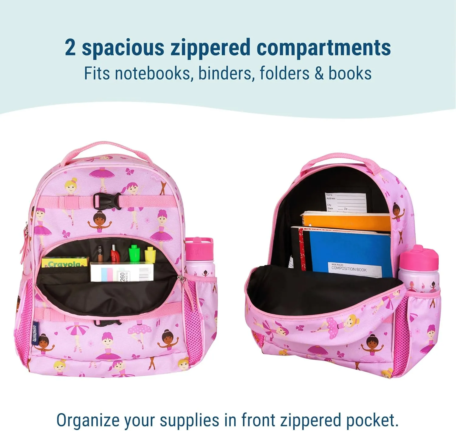 Wildkin ECO rPET 15-inch Kids Backpack – Sustainable, Padded, Adjustable – Ballerina