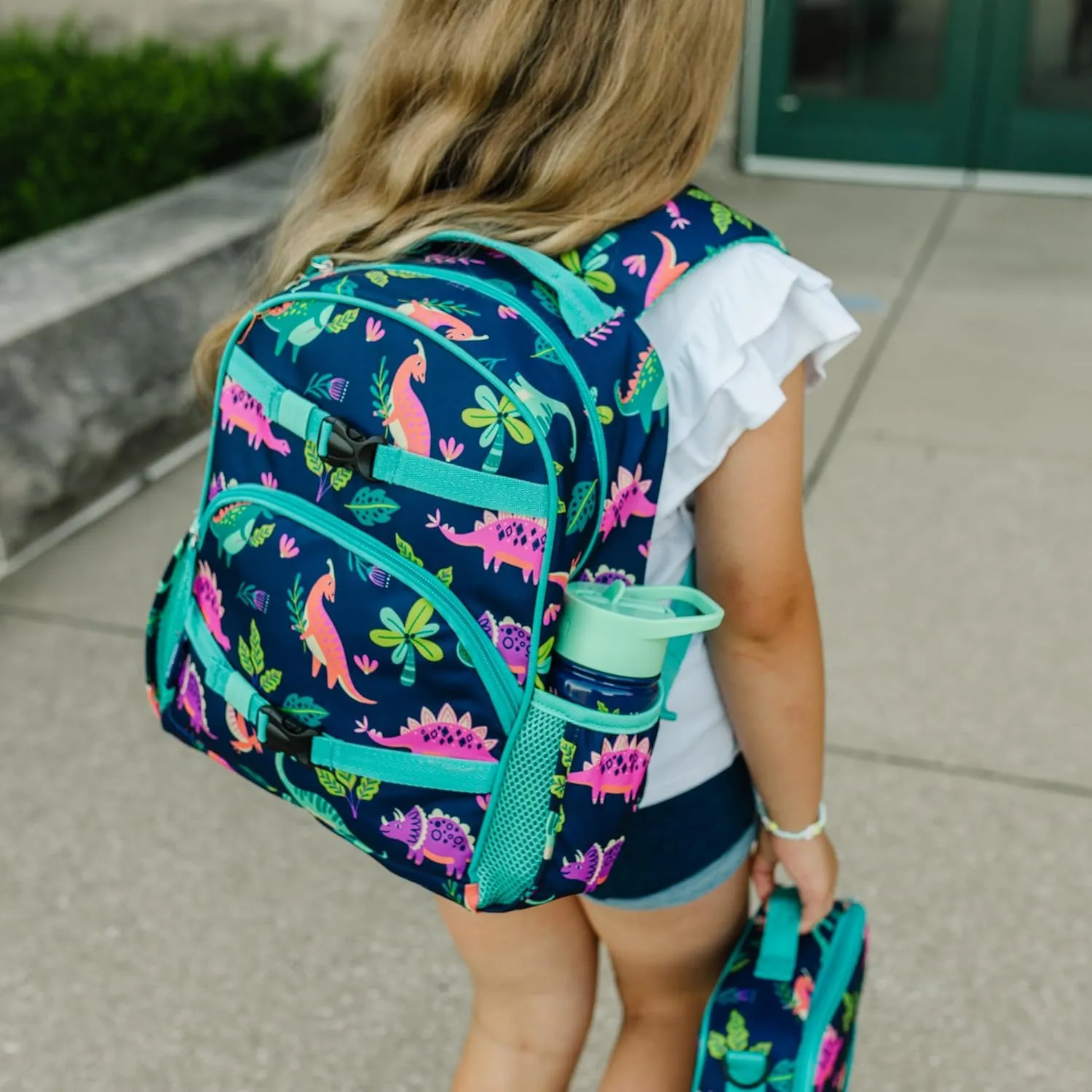 Wildkin ECO rPET 15-inch Kids Backpack – Sustainable, Padded, Adjustable – Darling Dinosaurs