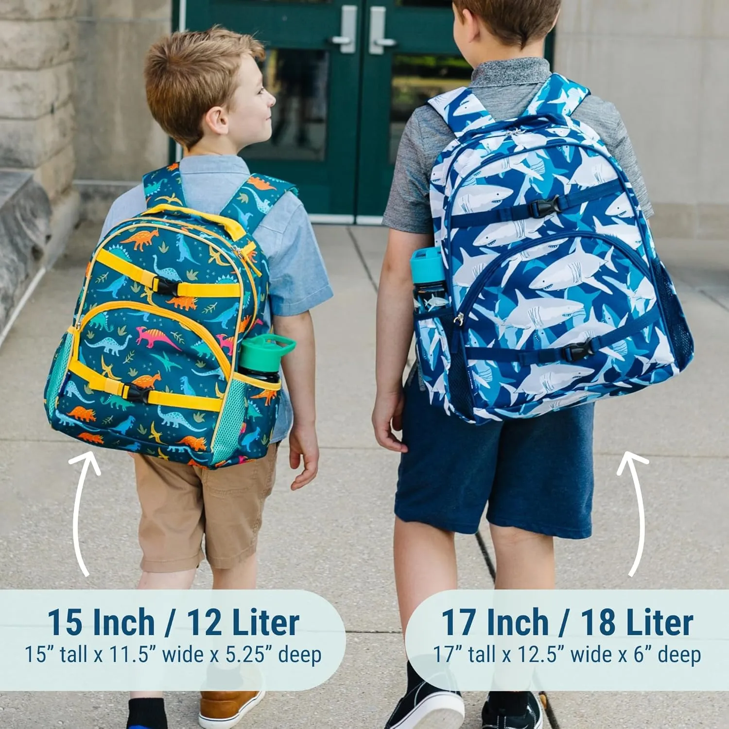 Wildkin ECO rPET 15-inch Kids Backpack – Sustainable, Padded, Adjustable – Jurassic Dinosaurs