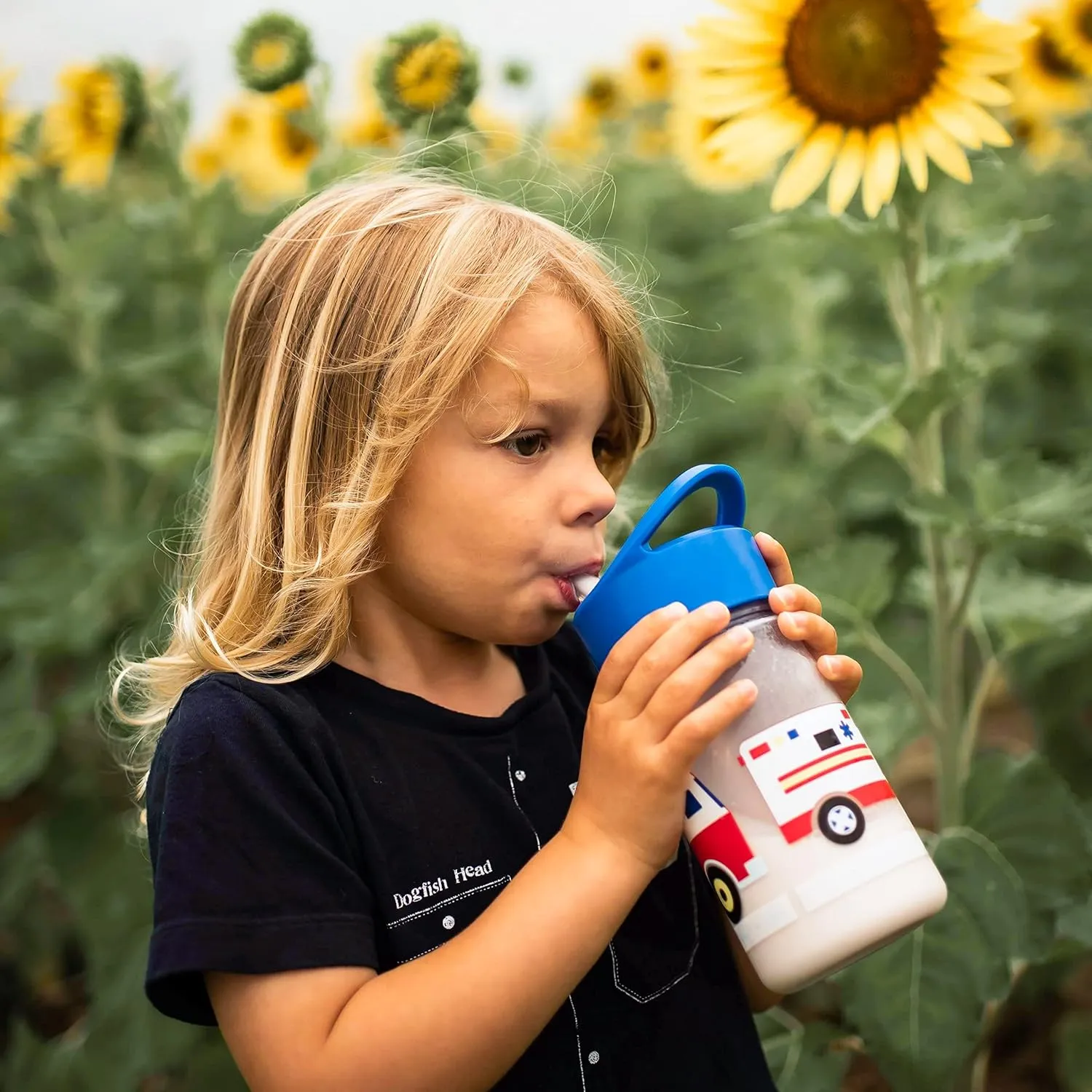 Wildkin Kids Reusable 16 Ounce Water Bottle for Boys and Girls, Features Straw Top and Carrying Handle, Ideal Size for School or Travel, Easy to Clean, BPA-free, Olive Kids (Heroes)