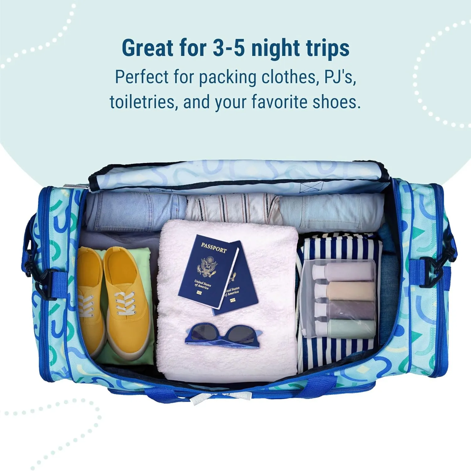 Wildkin Kids Weekender Duffel Bag – Carry-On Size for School, Travel, & Sleepovers