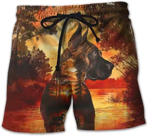 Wildlife Animals Men's Swim Trunks - Watercolor Mens Swim Trunks with Mesh Lining Swimwear Bathing Suits Set 01