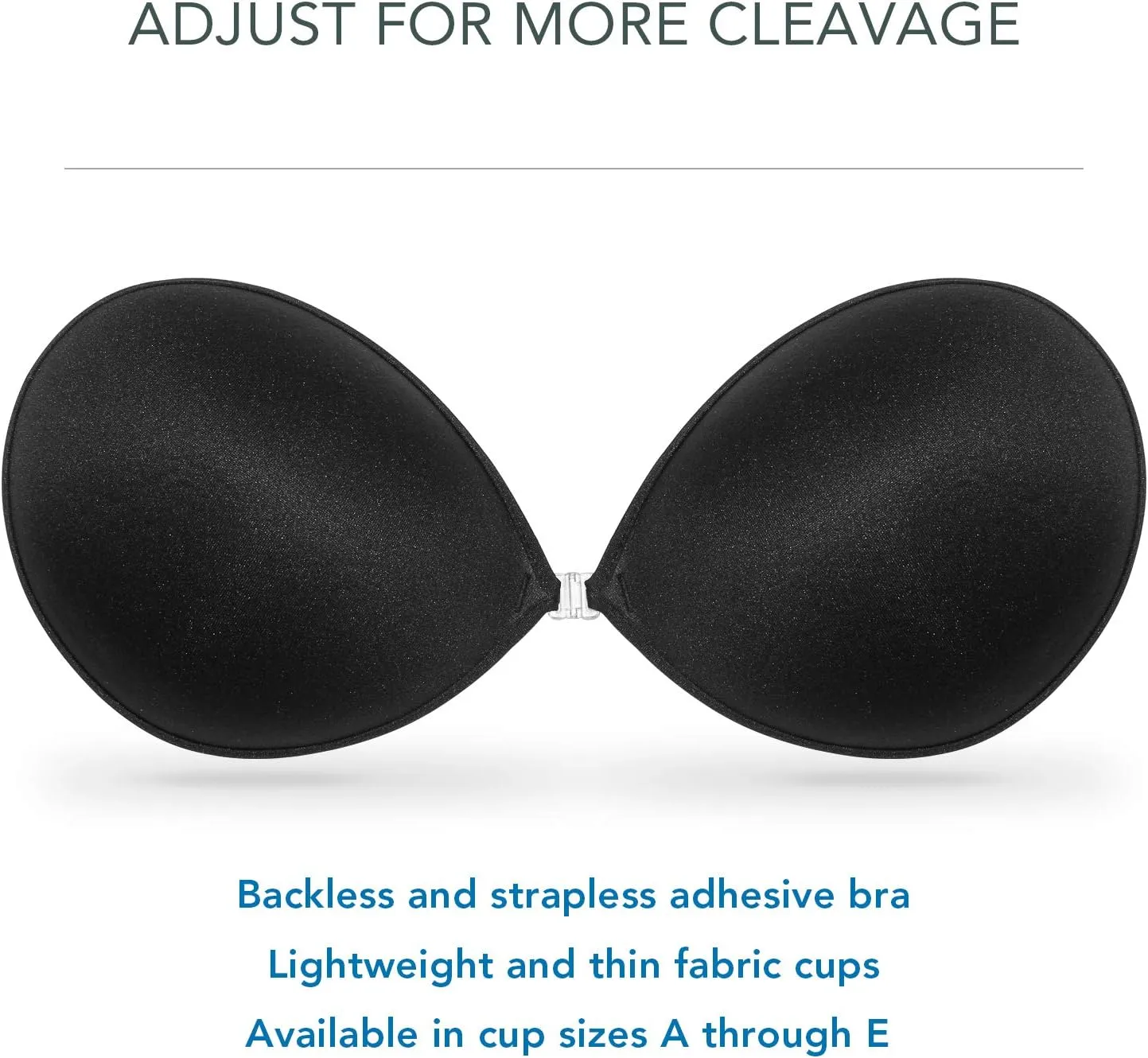 Wingslove Adhesive Bra Reusable Strapless Self Silicone Push-up Invisible Sticky Bras for Backless Dress