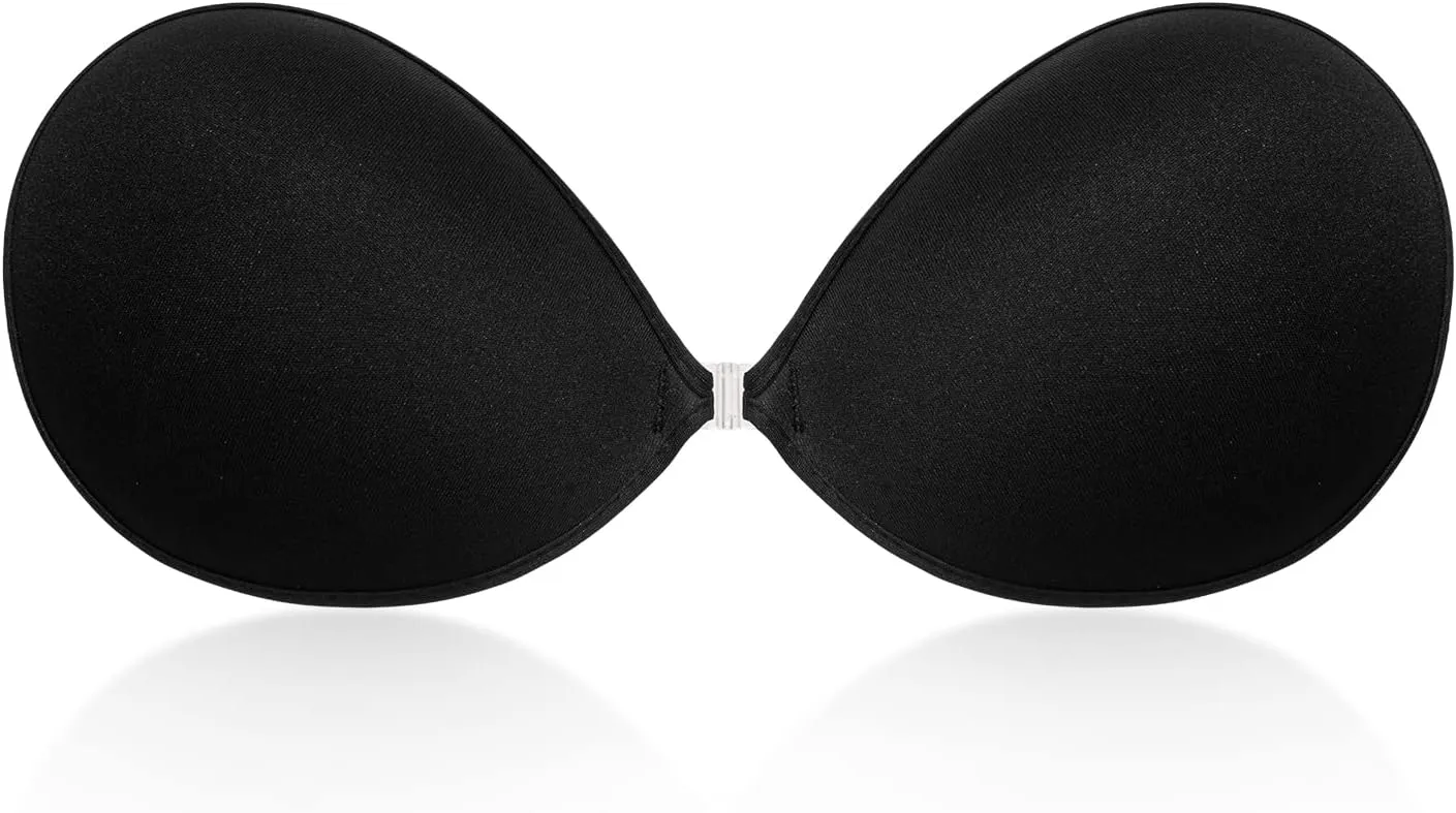 Wingslove Adhesive Bra Reusable Strapless Self Silicone Push-up Invisible Sticky Bras for Backless Dress