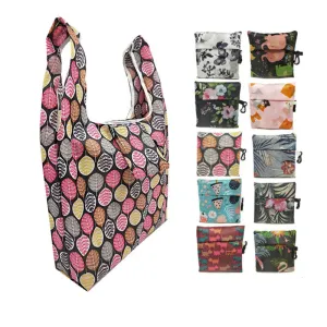 Women Foldable Eco-friendly Shopping Bag Tote Pouch Portable Grocery Storage Bag Cactus Dots Printing Ecological Reusable Bags