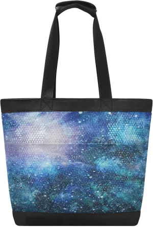 Women Mesh Beach Bag With Zipper and Pockets, Deep Space Pool Bag Large Beach Tote Bag Travel HandBag Shoulder Bag for Women Girls