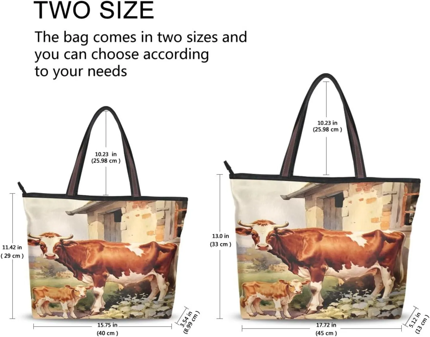 Women Tote Bags Farmhouse Ox Top Handle Satchel Handbags Shoulder Bag for Shopping 20852875