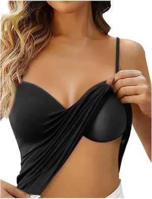 Womens Camisole Tank Tops with Built in Bra Workout Tops Yoga Shirt Cotton Undershirt Adjustable Spaghetti Strap Tank Tops