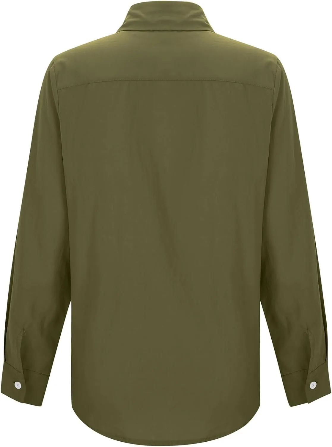 Womens Casual Business Blouses 2024 Fall Long Sleeve Button Down Oversized Shirts Rolled Up Collared Work Tunic Tops