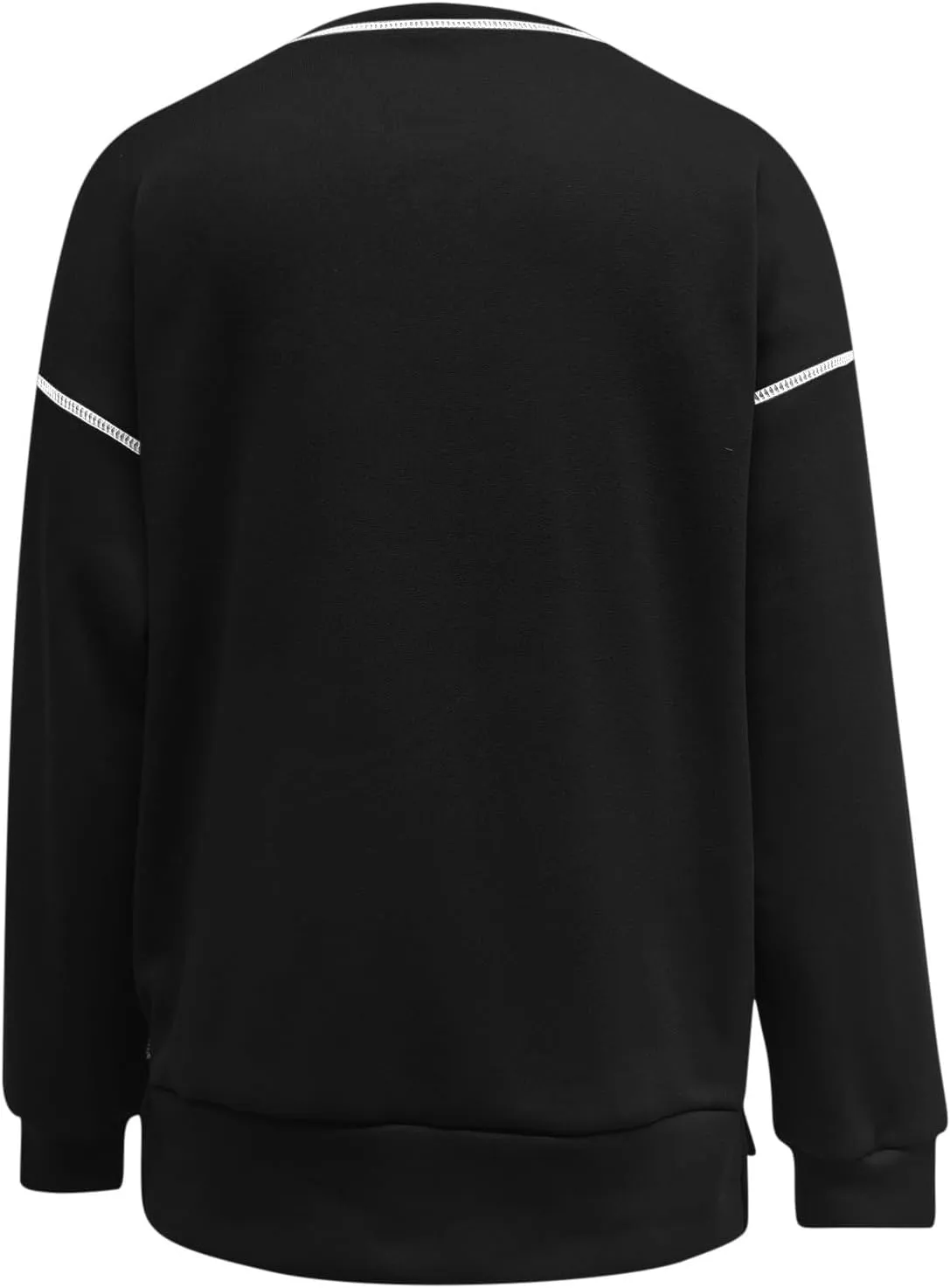 Womens Fashion Hoodless Sweatshirts Crew Neck Long Sleeve Hoodie Fleece Side Zipper Pullover Top 2024 Fall Clothes