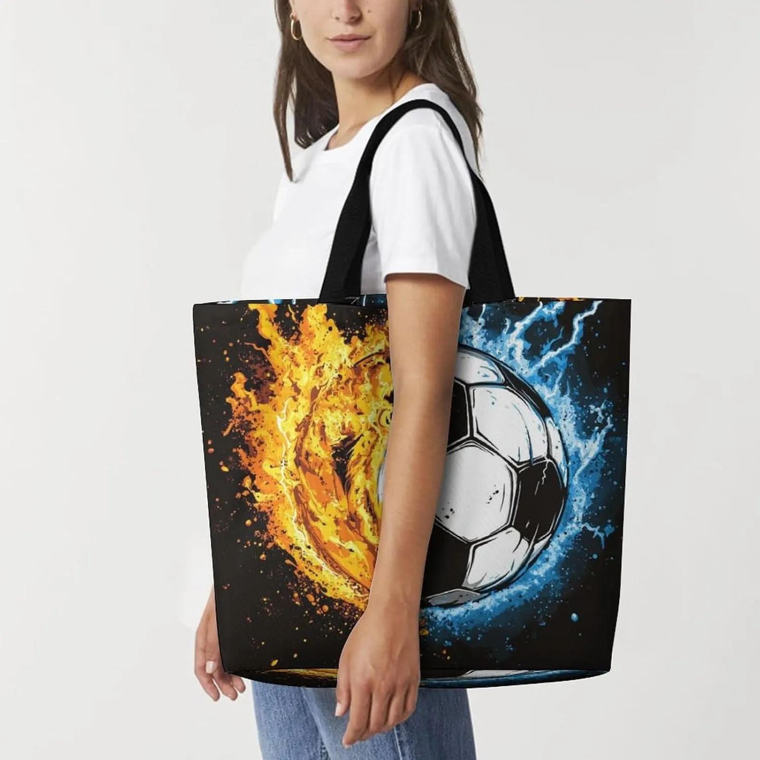 Womens Grocery Bag, Large Capacity Tote Bags Portable Reusable Shopping Shoulder Bag