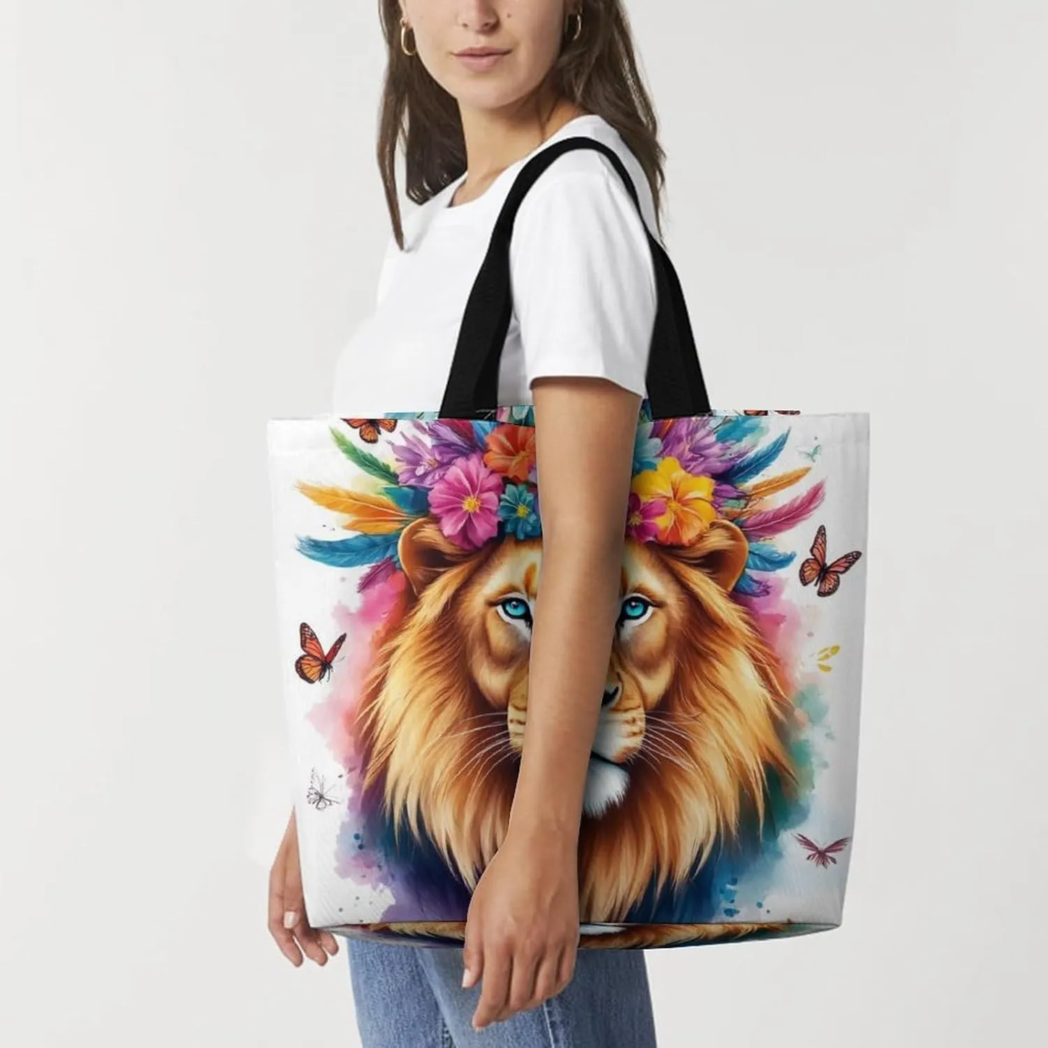 Women's Grocery Tote Bag, Multipurpose Large Shopping Shoulder Bag Reusable Storage Bags