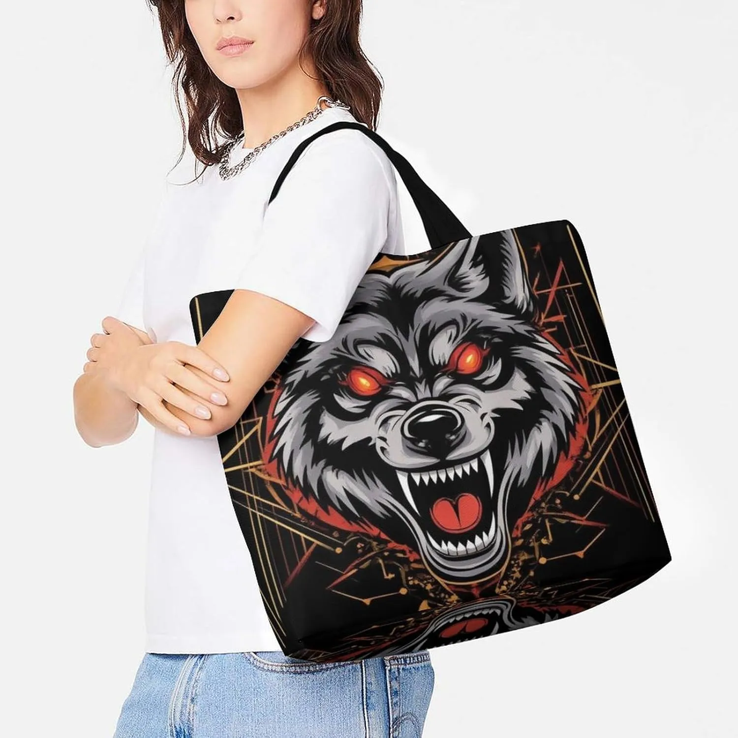 Women's Grocery Tote Bag, Multipurpose Large Shopping Shoulder Bag Reusable Storage Bags