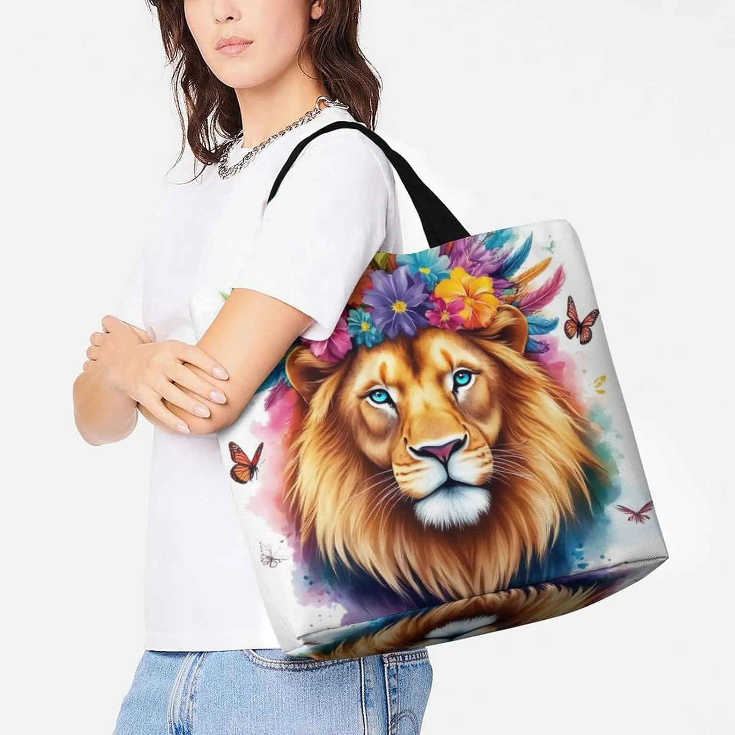 Women's Grocery Tote Bag, Multipurpose Large Shopping Shoulder Bag Reusable Storage Bags