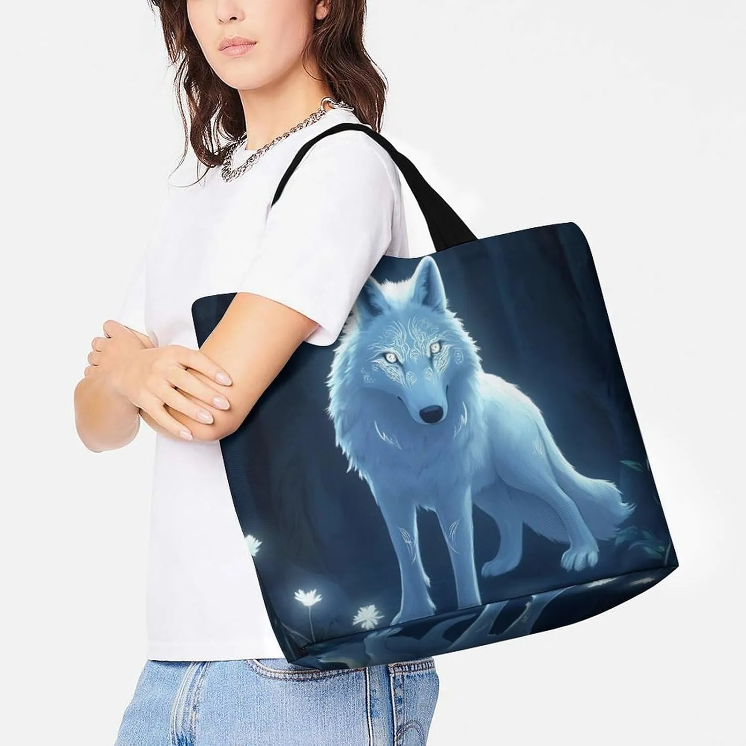 Women's Grocery Tote Bag, Multipurpose Large Shopping Shoulder Bag Reusable Storage Bags
