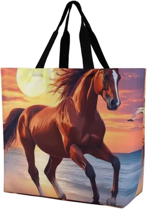 Women's Grocery Tote Bag, Multipurpose Large Shopping Shoulder Bag Reusable Storage Bags