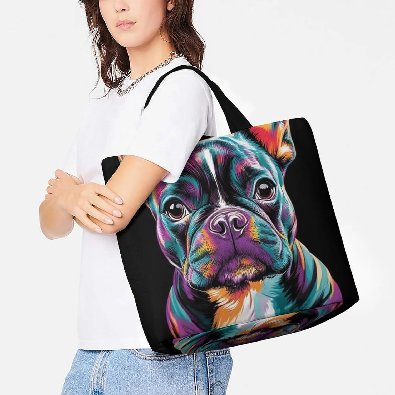 Women's Grocery Tote Bag, Multipurpose Large Shopping Shoulder Bag Reusable Storage Bags