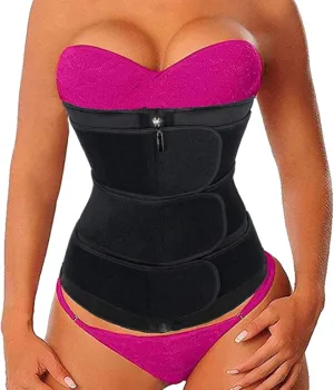 Womens Long Torso Waist Trainer with 9 Steel Bones Trimmer Cincher Workout Sweat Bands Sauna Belt Lower Belly Fat