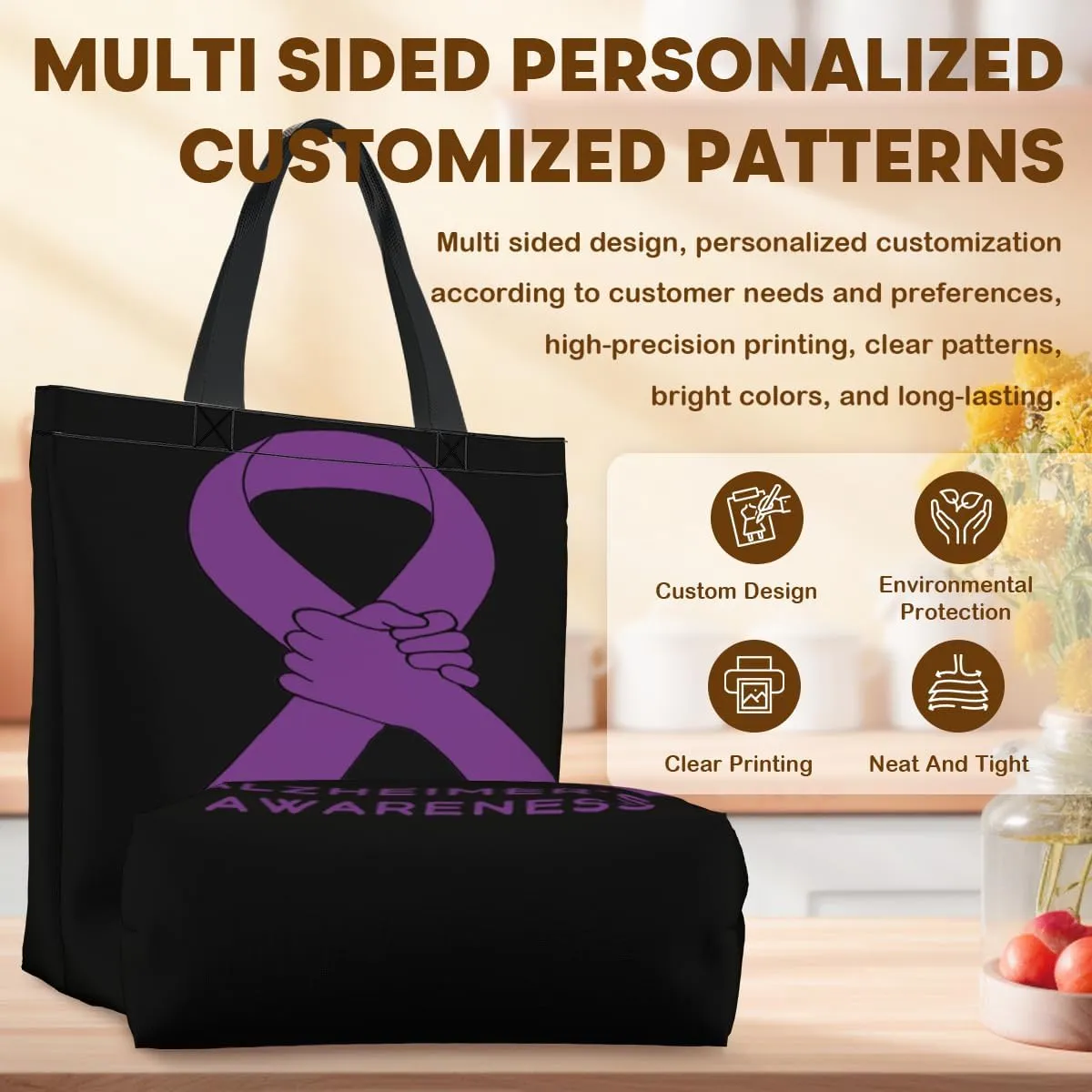 Women's Men Large Kitchen Reusable Grocery Bags Shoulder Bags With Zipper Beach Shopping Bag for Outdoors