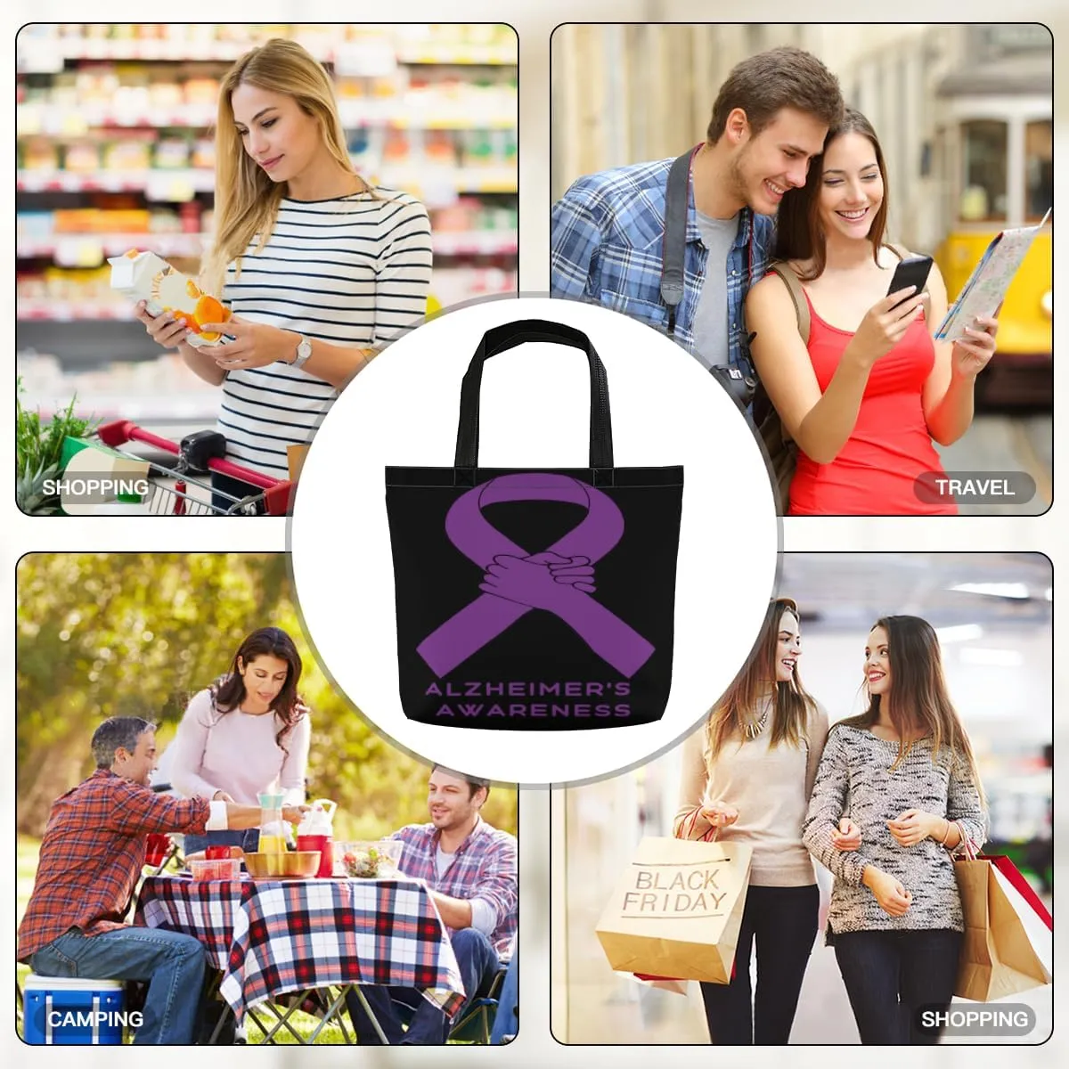 Women's Men Large Kitchen Reusable Grocery Bags Shoulder Bags With Zipper Beach Shopping Bag for Outdoors