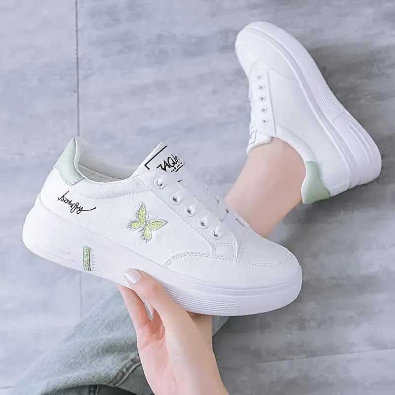 Women's Shoes, White Sneakers Breathable and Stylish, Versatile for Fitness, Jumping Rope, Running, or as Everyday Student Footwear