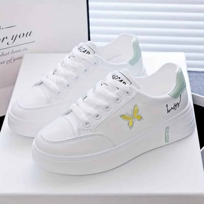 Women's Shoes, White Sneakers Breathable and Stylish, Versatile for Fitness, Jumping Rope, Running, or as Everyday Student Footwear