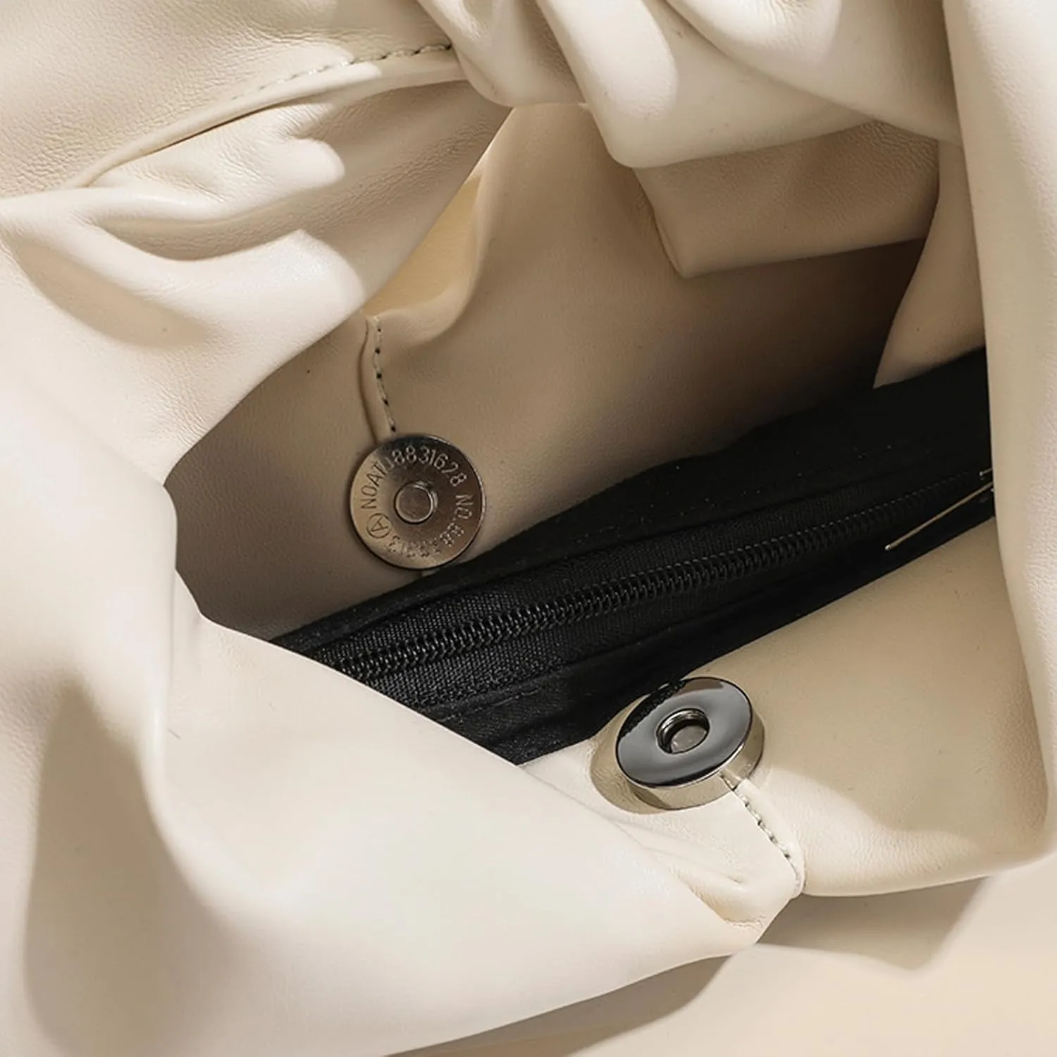 Women's Twist Top Magnetic Closure Ruched Cloud Handbag Soft Leather Y2K Hobo Evening Bags for Shopping Traveling Dating (Light green)