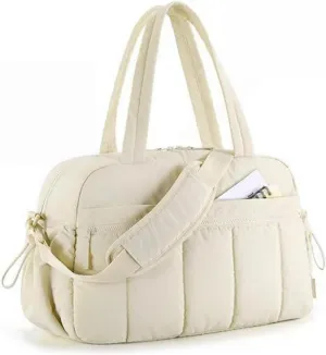 Women's Waterproof Gym Bag with Wet Pocket - Lightweight Travel Duffel Bag for Fitness & Weekend Trips, Sports Tote with Separate Wet Compartment, Carry-On Luggage for Yoga, Swimming & Workout (beige)