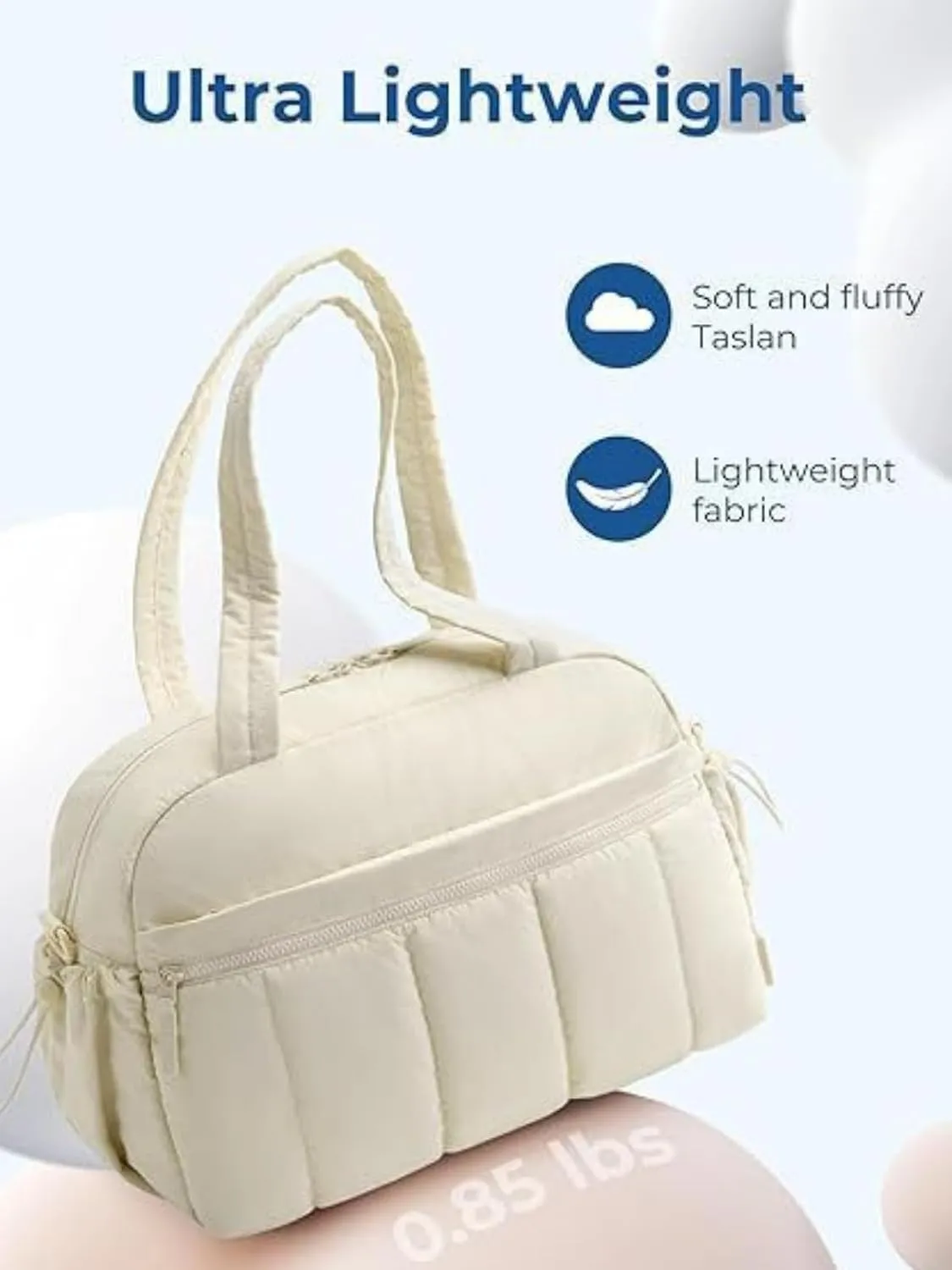 Women's Waterproof Gym Bag with Wet Pocket - Lightweight Travel Duffel Bag for Fitness & Weekend Trips, Sports Tote with Separate Wet Compartment, Carry-On Luggage for Yoga, Swimming & Workout (beige)