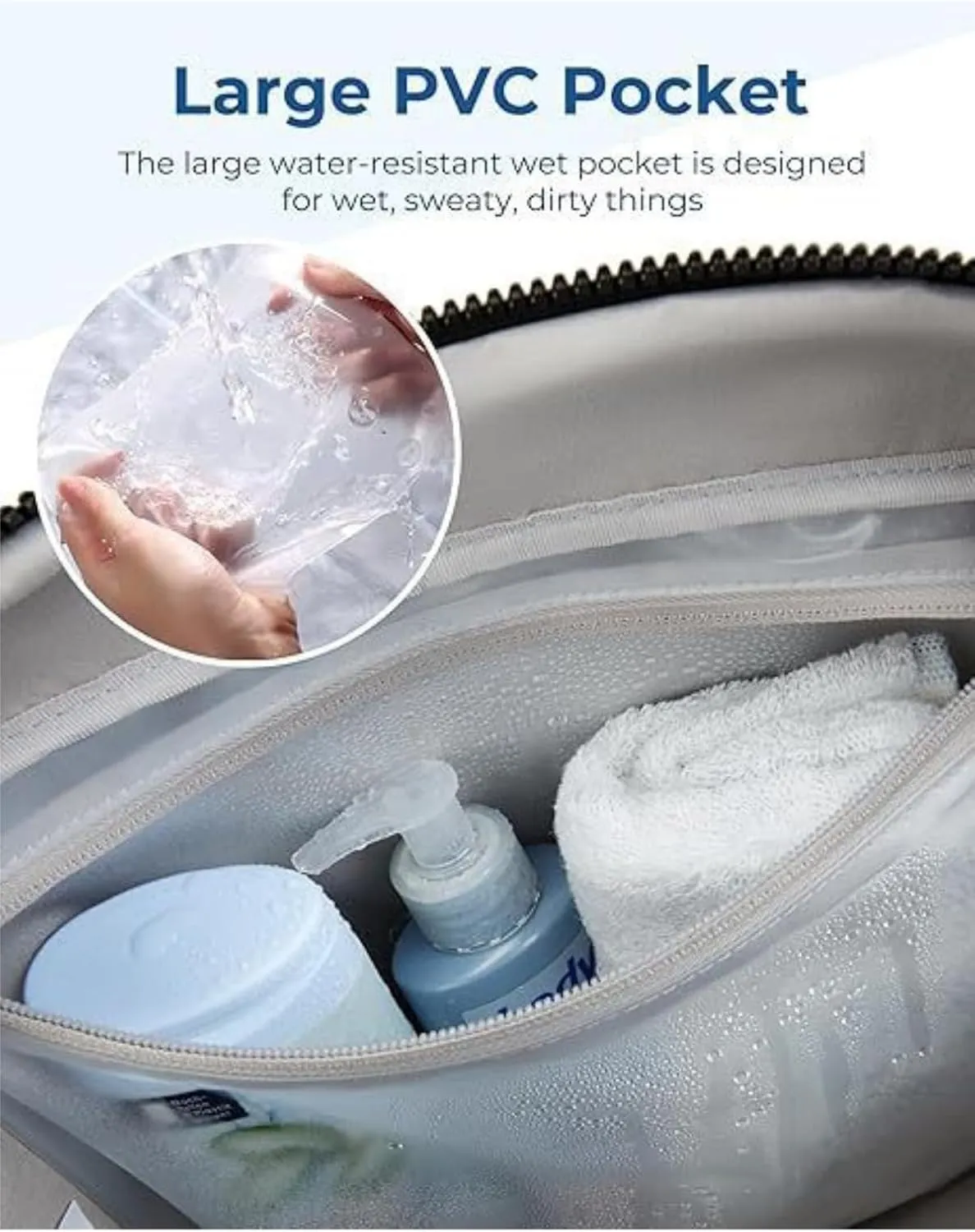 Women's Waterproof Gym Bag with Wet Pocket - Lightweight Travel Duffel Bag for Fitness & Weekend Trips, Sports Tote with Separate Wet Compartment, Carry-On Luggage for Yoga, Swimming & Workout (beige)