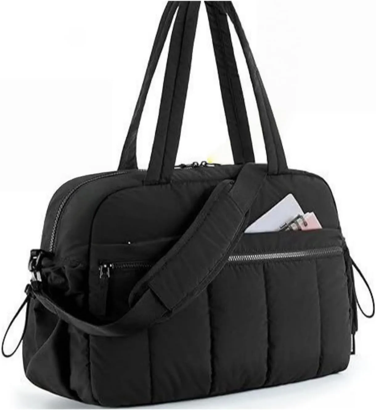 Women's Waterproof Gym Bag with Wet Pocket - Lightweight Travel Duffel Bag for Fitness & Weekend Trips, Sports Tote with Separate Wet Compartment, Carry-On Luggage for Yoga, Swimming & Workout (black)