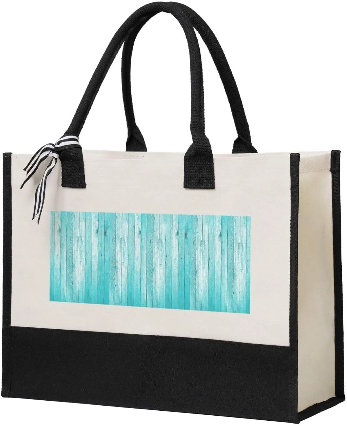 Wooden Planks Texture Wallpaper print Canvas splicing present tote bag, beach handbag, grocery bag, travel work shopping bag