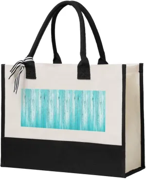 Wooden Planks Texture Wallpaper print Canvas splicing present tote bag, beach handbag, grocery bag, travel work shopping bag
