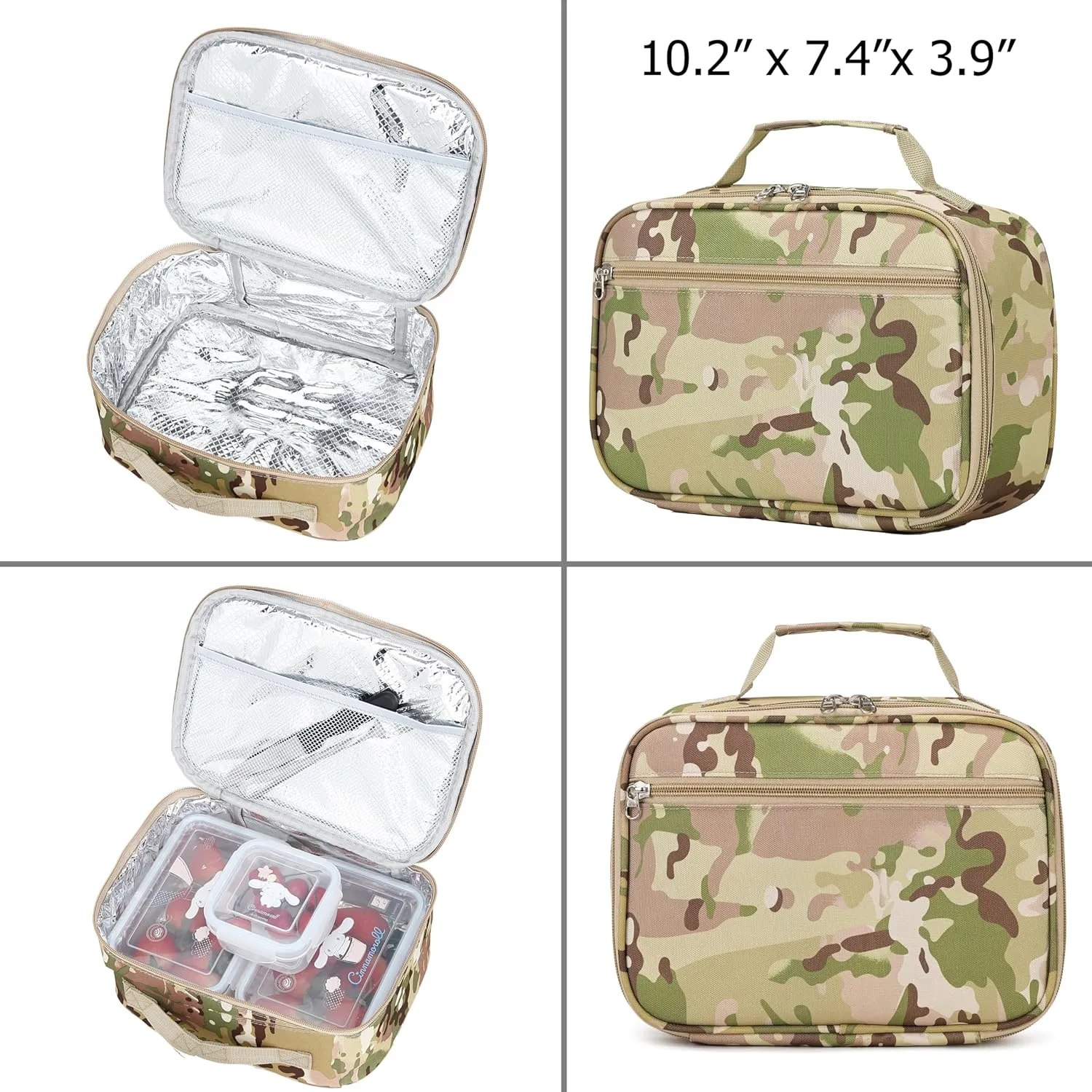 Wraifa Boys Backpack With Lunch Box Waterproof Kids School Bag Outdoor Travel Camping Daypack Camo Backpack for Boys Rucksack(Amy Green With Lunch Box, Small)