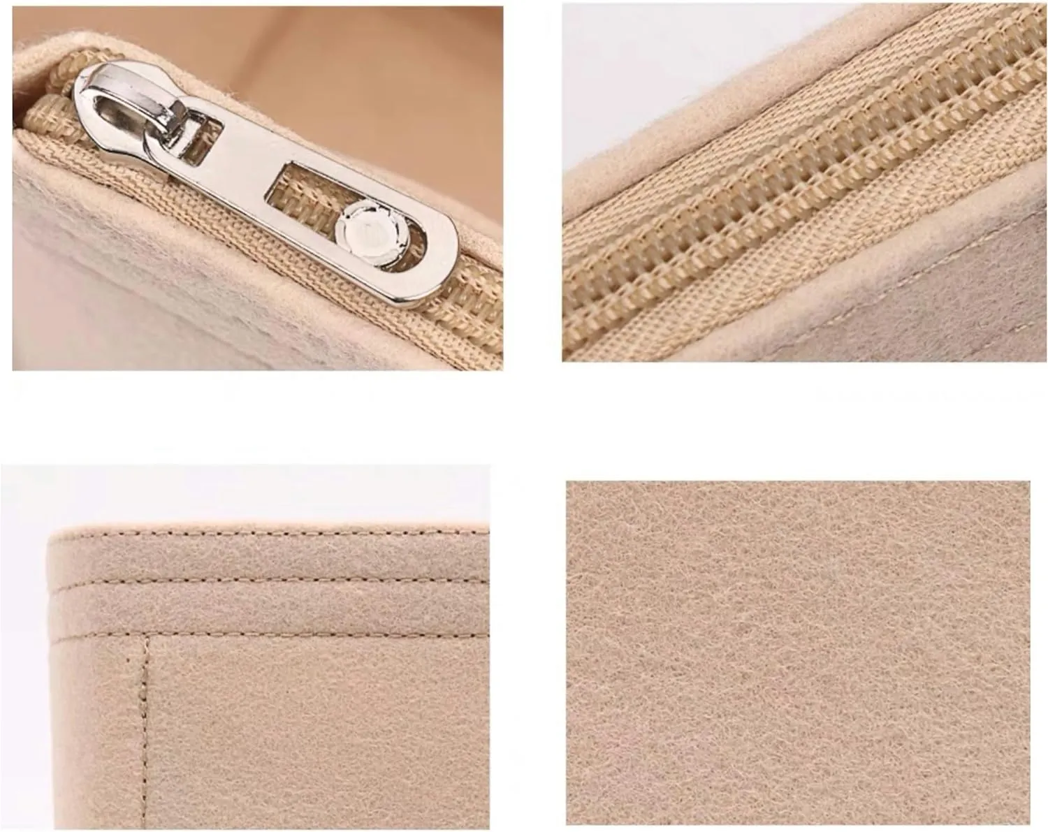 Xoppia Bag Organizer compatible with Tods Tote Shopping Bag Small. Felt Insert Liner for Women Handbag. (Beige, Style A: Exposure)