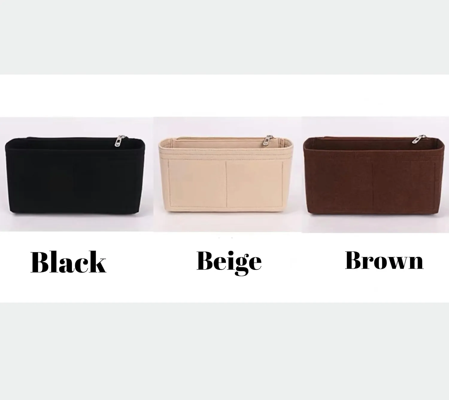Xoppia Bag Organizer compatible with Tods Tote Shopping Bag Small. Felt Insert Liner for Women Handbag. (Beige, Style A: Exposure)