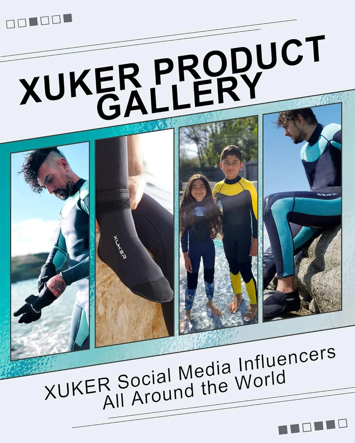 XUKER Water Socks Neoprene Socks, 3mm Glue Blind Stitch Sand Beach Volleyball Wetsuit Socks Water Booties for Diving