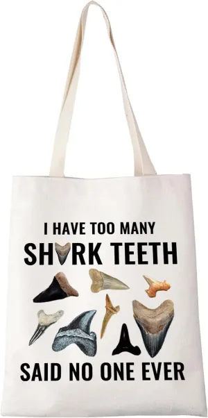 XYANFA Fossil Shark Gift Teeth Tote Bag Lover Tooth Hunter Hunting Tooth Shark Collector Shopping Bag