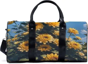 Yellow sunflower bush (2) Travel Duffel Bag for Woman Weekender Bag Man Tote Gym Bag Sport Gym Bag Hospital Bag for Labor and Delivery Overnight Bag Luggage Bag