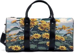 Yellow sunflower bush Travel Duffel Bag for Woman Weekender Bag Man Tote Gym Bag Sport Gym Bag Hospital Bag for Labor and Delivery Overnight Bag Luggage Bag