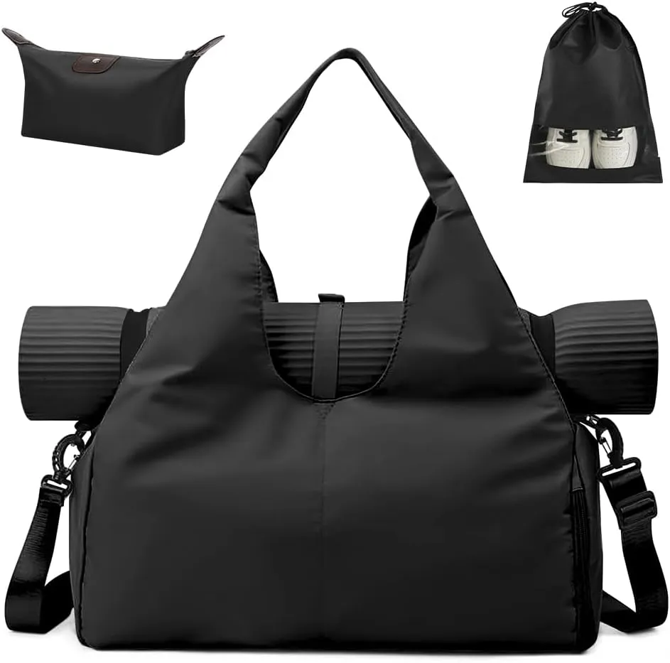 Yoga Mat Bag, Sport Gym Bag Womens, Lightweight Yoga Bag with Yoga Strap, with Shoes Compartment and Wet Pocket