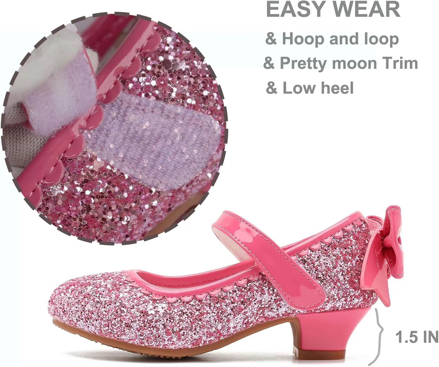 Youdesney Girls Dress Shoes, Mary Jane Flower Girls Shoes, Cute Princess Low Heels for School, Wedding, Party (Toddler/Little Kids/Big Kids)