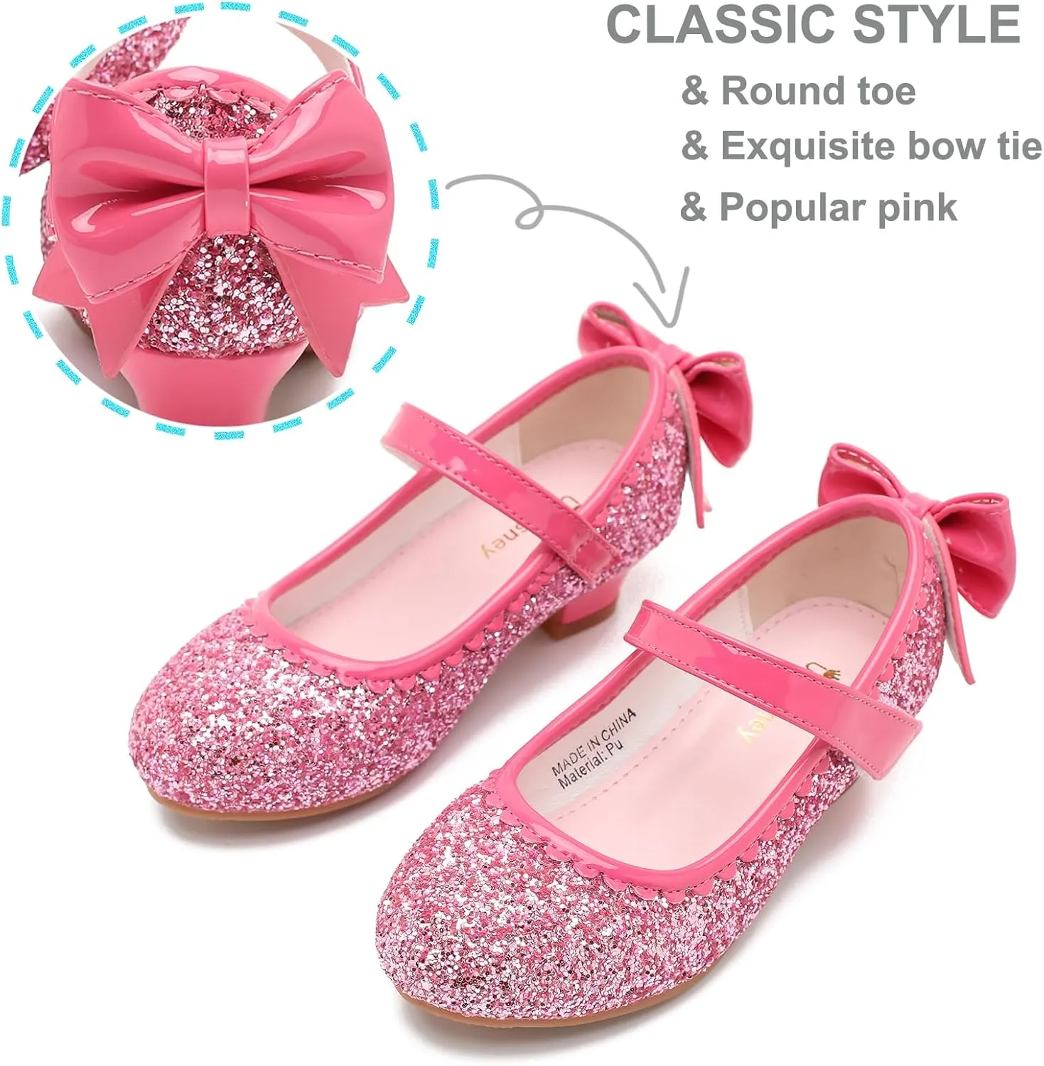Youdesney Girls Dress Shoes, Mary Jane Flower Girls Shoes, Cute Princess Low Heels for School, Wedding, Party (Toddler/Little Kids/Big Kids)