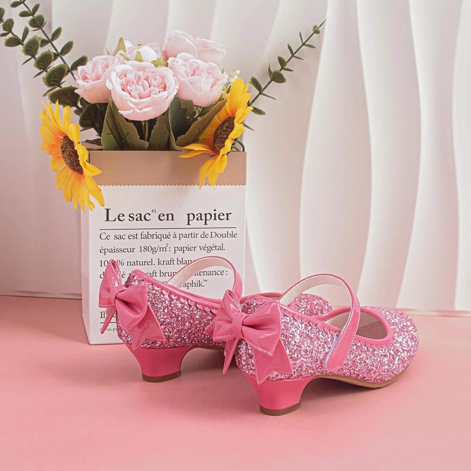 Youdesney Girls Dress Shoes, Mary Jane Flower Girls Shoes, Cute Princess Low Heels for School, Wedding, Party (Toddler/Little Kids/Big Kids)
